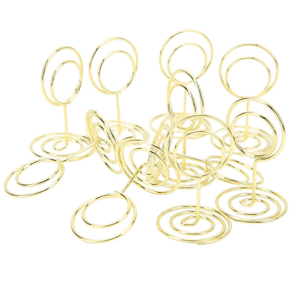 20Pcs Table Number Stands Round Shaped Stable Electroplated Metal Widely Used Place Card Holder for Wedding Party