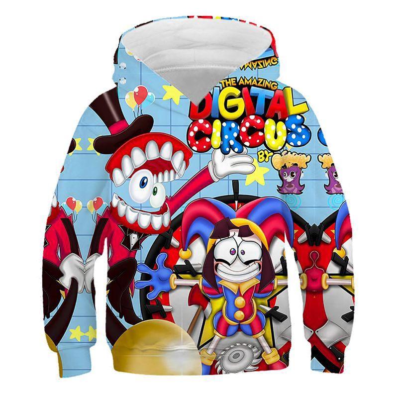 4-14 Years Children's Kids Cute Boys and Girls Lightweight  3D Cartoon Graphic Print Polyester Hoodies Tops