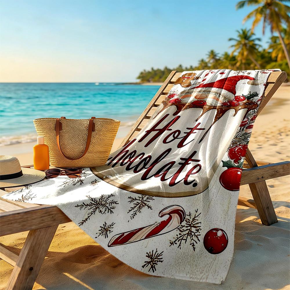 Christmas Beach Towel Soft Durable Quick-Dry Comfortable Lightweight Perfect for Traveling Yoga Camping and Swimming