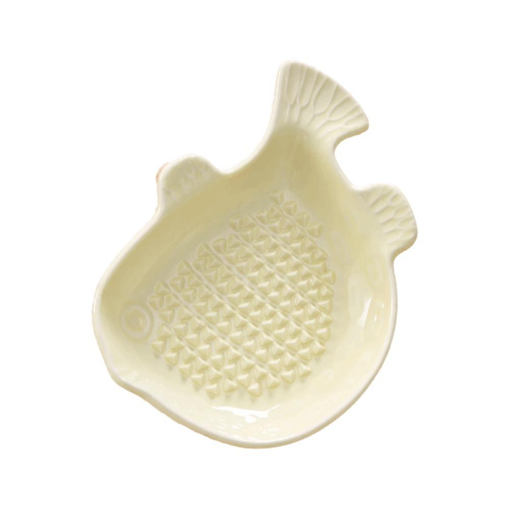 Fish Hand Garlic Ginger Masher Ceramic Seasoning Dipping Dish Garlic Ginger Grater Household