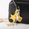 Popcorn Potato Chips Braided Rope Bag Pendant PU Leather Star Keyring  Birthday Parties