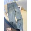 Light Wash Wide Leg Jeans Women Thin Loose Straight Cut High Waist Cotton Denim Pants