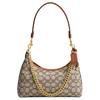 Coach Сумка через плечо из ткани Juliet с коровьей кожей, Сумка на плечо Средняя Женская Какао Полированная CY830-B4TA7