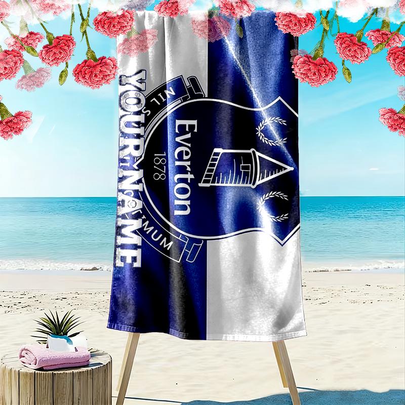 Custom Name,Everton FC Print Beach Towel, Large Soft Quick Dry Towel for Beach Camping Swimming