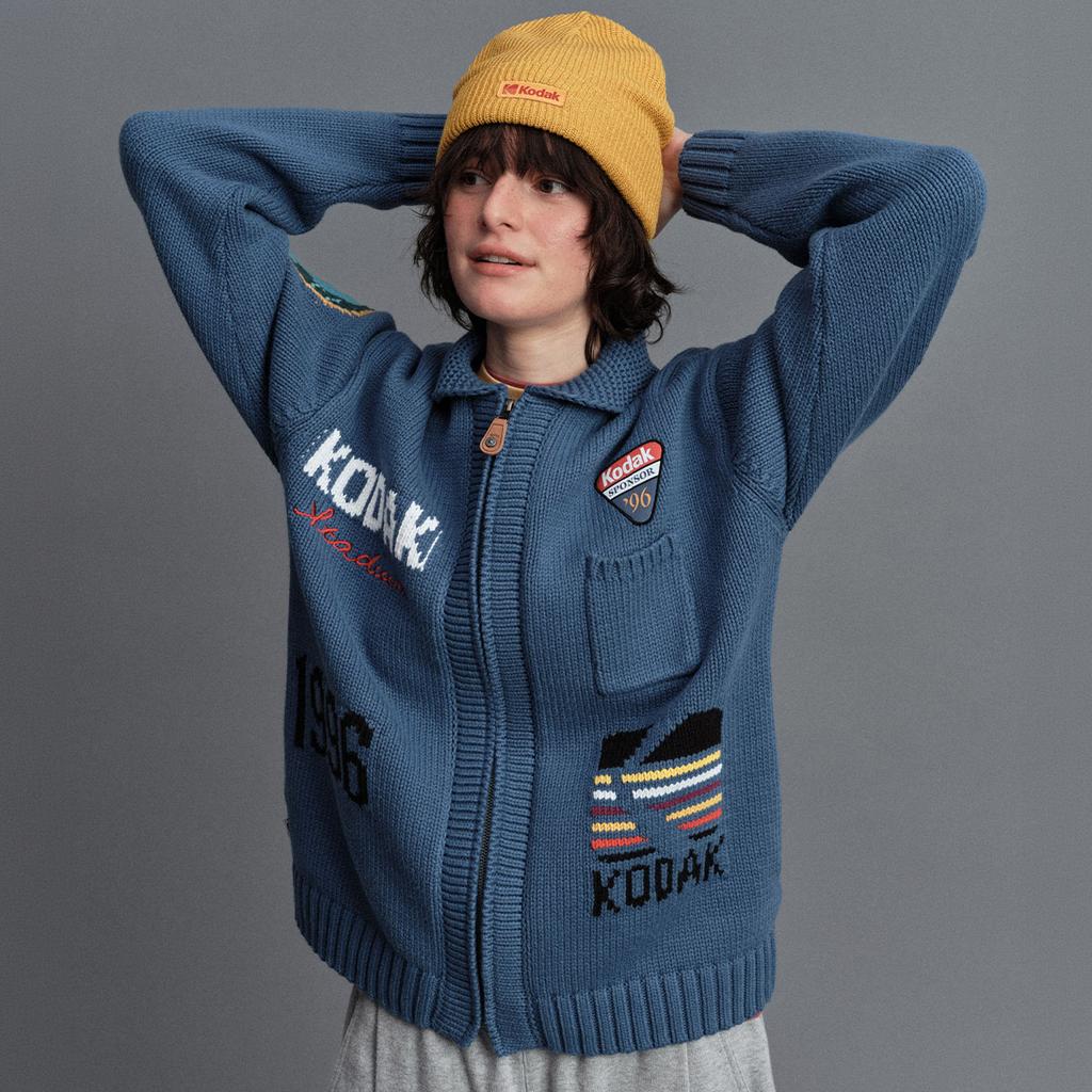 KODAK Gold Moment Archiving Knit Zip-Up Jacket Blue