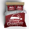 Merry Christmas Hat Design Bedding Duvet Cover Set Duvet Cover Pillowcases  (1*Duvet Cover 2*Pillowcases, without duvet insert)