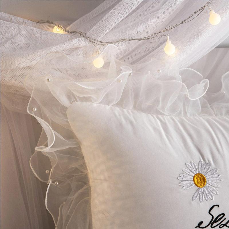 Милая прикроватная подушка размера «king-size» с вышивкой, мягкая подушка для спины, эластичная подушка для дивана, большая поясничная подушка