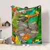 1Pc Jungle Animal Parade Blanket Soft And Comfortable Casual Warm Camping Travel Christmas Halloween Xmas Gift M928511