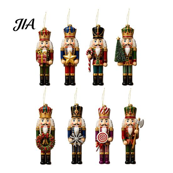 Vintage Soldier Figurine Christmas Nutcracker Ornament, Wooden Hanging Decoration, 2D Flat Xmas Reusable Tree Pendants Pendant for Tree, Holiday Party