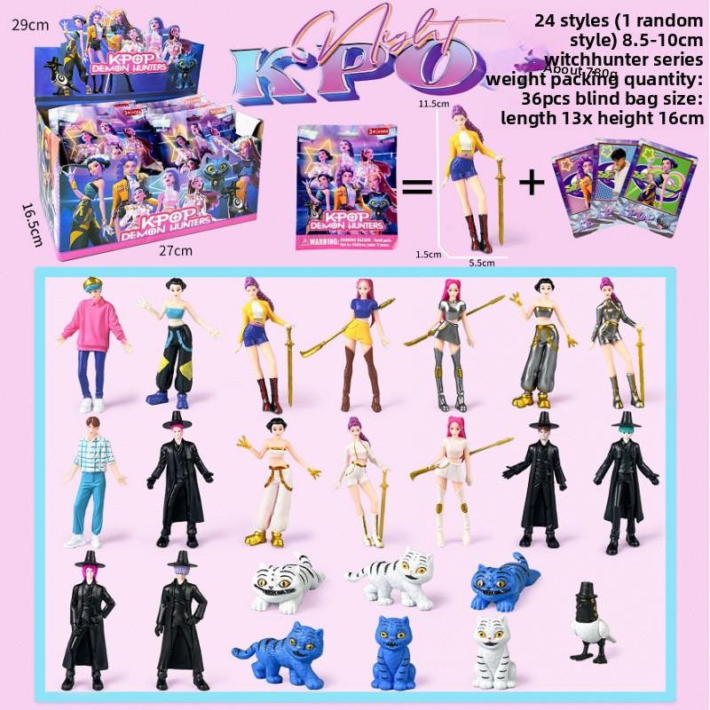K-Pop Новая группа девушек-охотниц на демонов Мужская группа Фигурка Модель Слепая коробка Tide Play Кукла Украшение