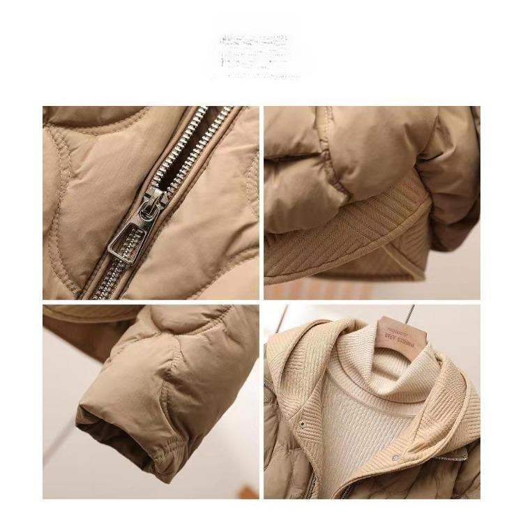 Fashionable Winter Coat for Women, Short Style Two-Piece Hoodie with Solid Color, Thickened Cotton Padded Jacket