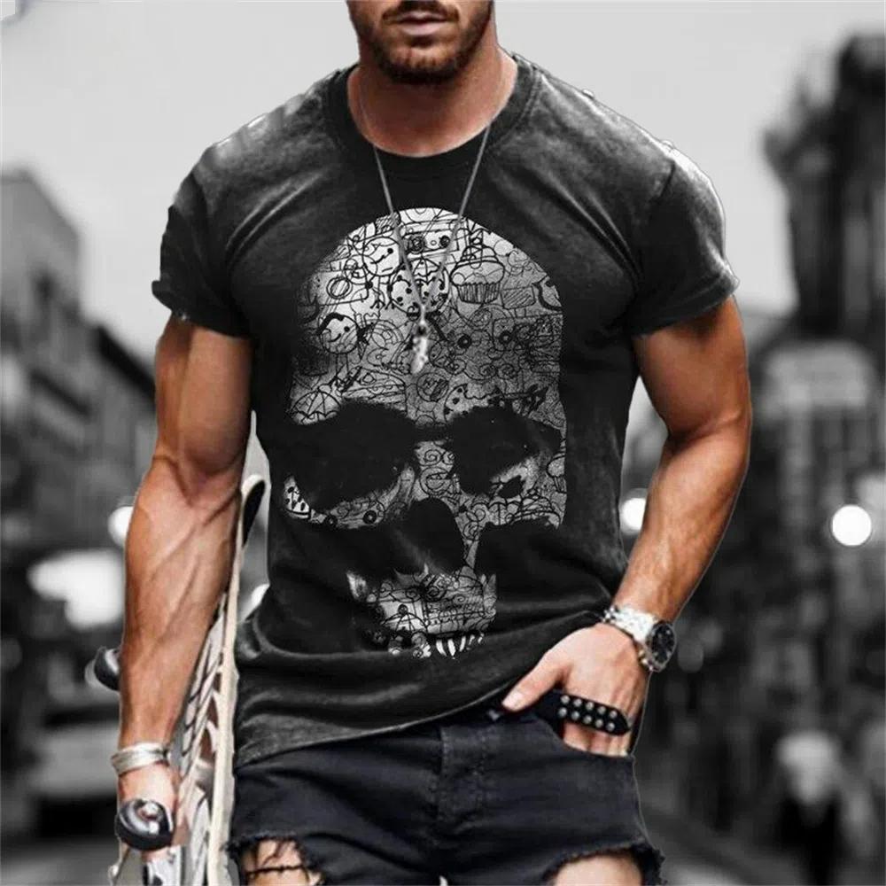 XXS-6XL Футболки больших размеров Летние винтажные мужские топы Повседневные мужские футболки с коротким рукавом Мужская одежда больших размеров Пуловеры