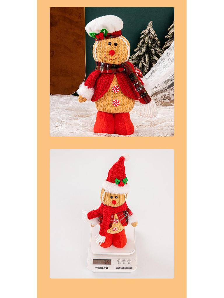Рождественская плюшевая игрушка-украшение в виде пряничного человечка для детей