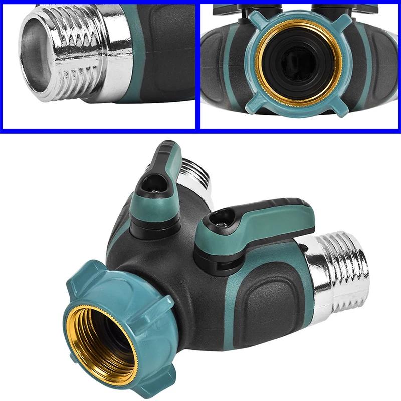 1PC EU Garden Faucet Y-shaped Watering Connector 3/4 Inch Bidirectional Garden Hose Distributor Y-shaped Two-way Splitter