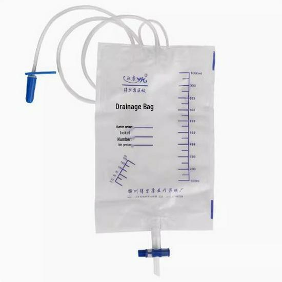 1000ml Disposable Anti-reflux Catheter Urine Drainage Bag with 1.1m Tube for Home Use