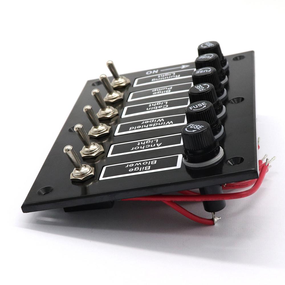 6 групп, автомобильные аксессуары, панель переключателей постоянного тока 12/24 В для автомобиля, морского корабля, каравана, автодома, предохранитель, защита вкл/выкл, кулисный переключатель