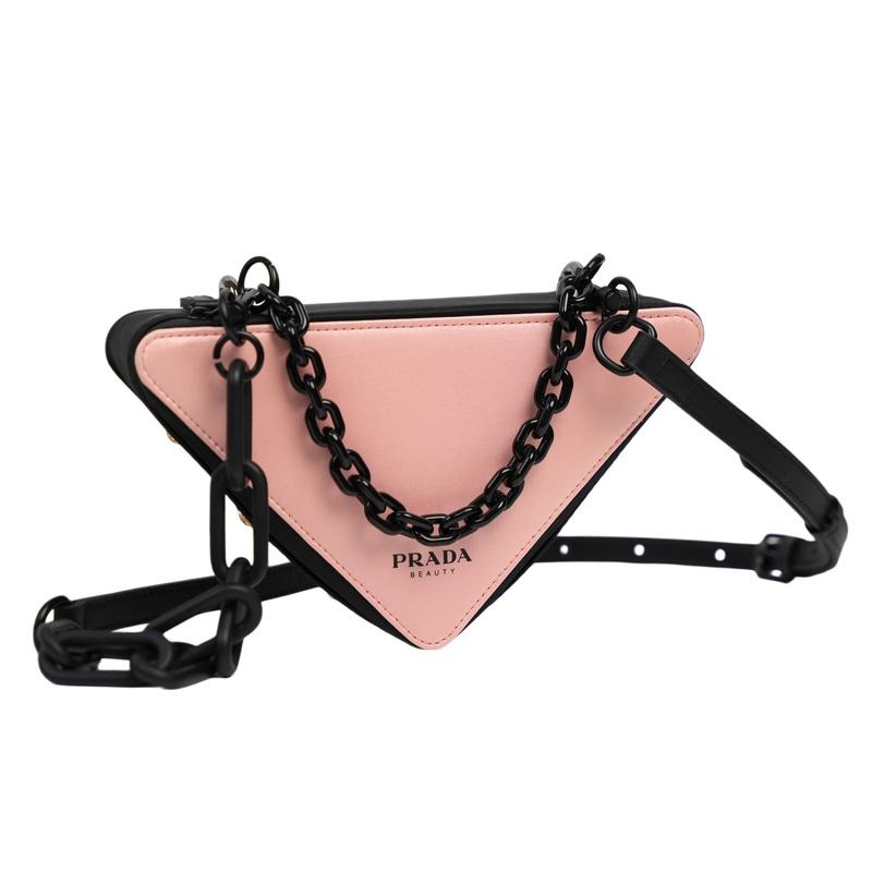 Prada Cosmetic bag/toiletry bag [Customized Bag] Pink Chain, Simple, Niche High-end, Trendy, Commuting, Exquisite, Fashionable Pink ink chain seal
