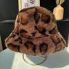 Retro Leopard Print Fisherman's Hat Leopard Print Autumn Winter Warm Hat  for Daily Wear