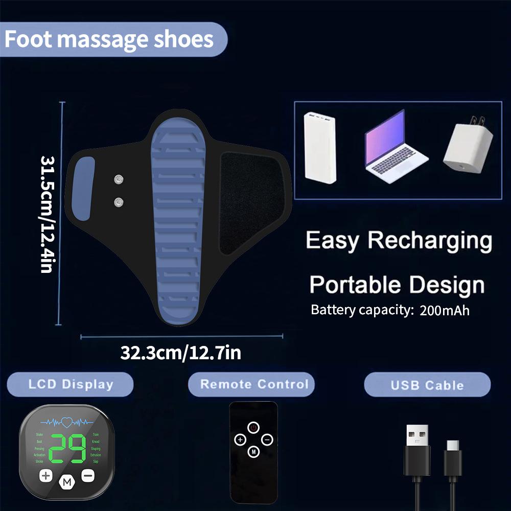 Professional TENS-EMS Foot Massager Machine for Relaxation, Shiatsu Acupoint Massage Pad with Pulse, Portable Home Use