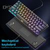 61-Key Mechanical Keyboard with RGB Lighting Effects Ergonomic Design Adjustable Plug-Play Universal Wired Gaming Keyboard