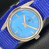 HAND-WINDING VINTAGE FAVRE LEUBA GENEVE SWISS MENS SKY BLUE DIAL WATCH A436202-2 R128-a436202