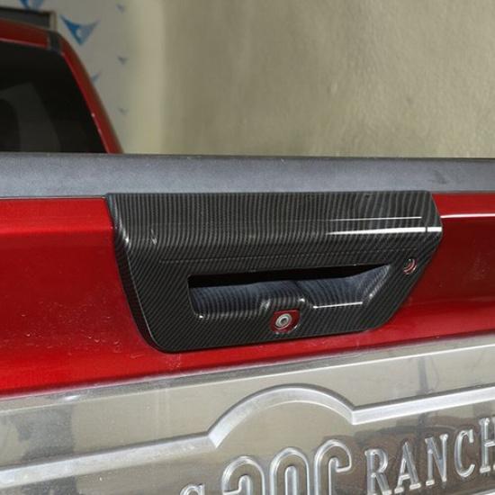 Tailgate Door Handle Bowl Decor Cover Trim For Ford F150 2015- Carbon Fiber