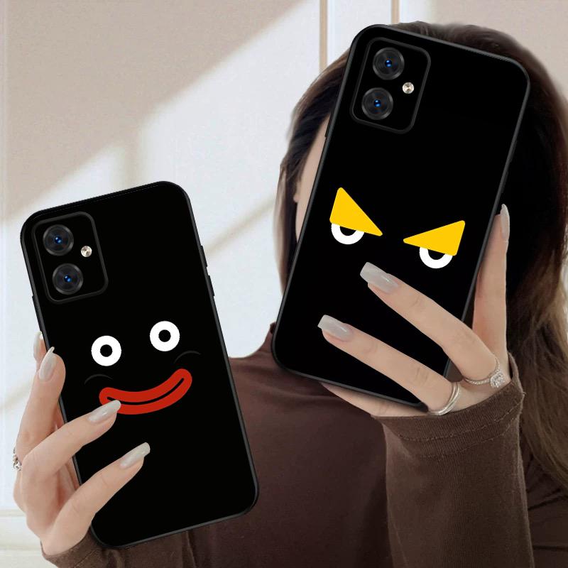 Два белых круглых глаза Для Motorola Moto G04 14 15 24 34 35 54 55 75 84 85 Edge 40 50 Fusion 60 Fusion силиконовый мягкий чехол для телефона