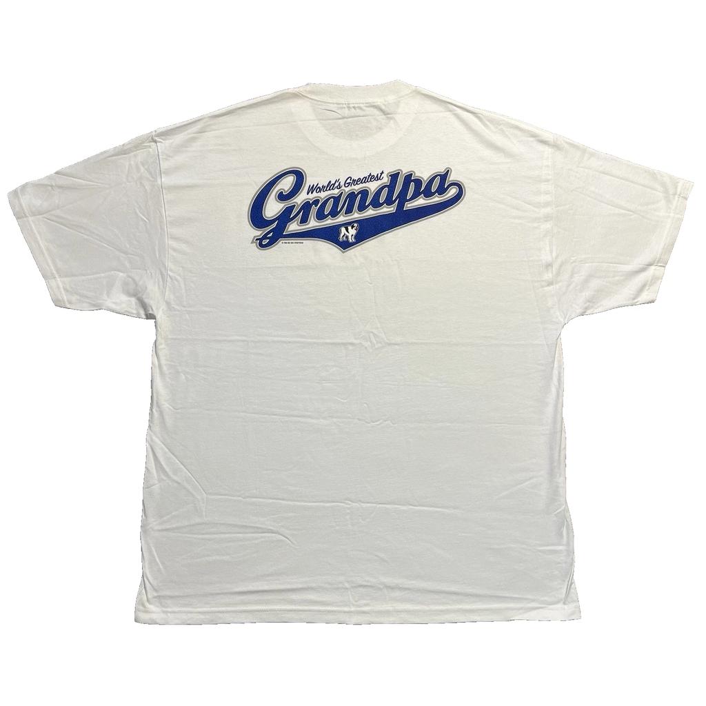 Vintage Big Dogs T Shirt Mens XL White Worlds Greatest Grandpa Back Hit Graphic