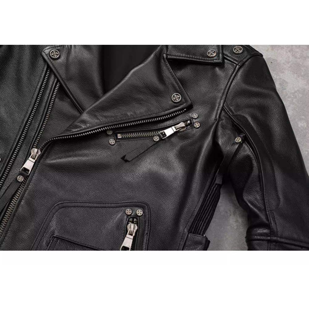 Китайский размер мотоциклетная куртка из натуральной воловьей кожи мужская тонкая куртка из телячьей кожи ретро куртка мужская байкерская одежда для езды на мотоцикле