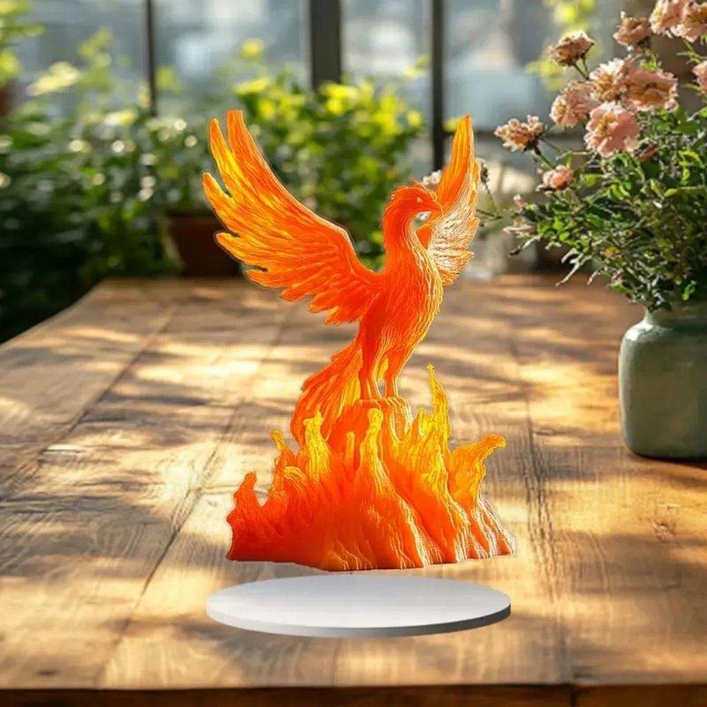 Flame Phoenix 2D Flat Acrylic Table Decoration ,Home,Office,Cafe,room,Studio,display Case, Ornament Desktop Kit Gift Sign
