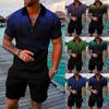 Men's Short Sets Outfits 2 Piece Summer Tracksuit Short Sleeve Shirt And Shorts Set Casual Sport Suit