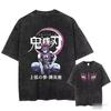 Vintage Washed Demon Slayer Anime Graphic T Shirt Men Women  Cotton Short Sleeve Tee Streetwear Casual Tops Yk Clothes