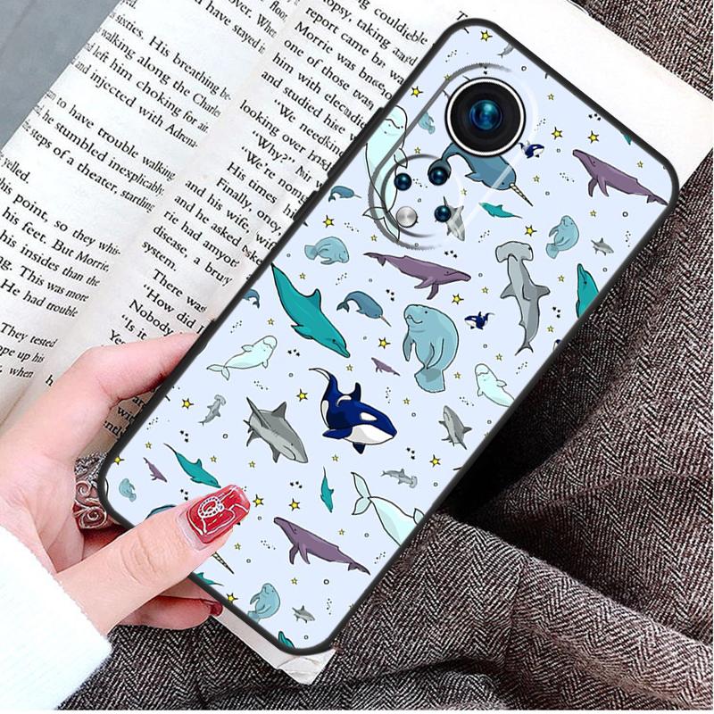 Чехол Морской Кит Нарвал для Honor Magic 8 6 7 Lite Honor 400 200 Pro 50 70 90 X8c X8b X9a X9c X9b X9d Win Cover