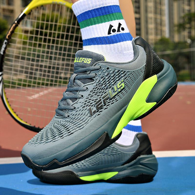 Breathable Badminton Shoes for Men Women Lace-up Tennis Sneakers Non-slip Gym Sneakers Athletic Training Shoes Volleyball Shoes