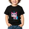 Мультяшная детская футболка Unikitty 100% хлопок с графическим принтом Детские футболки Милые для мальчиков и девочек Летние топы с круглым вырезом и коротким рукавом