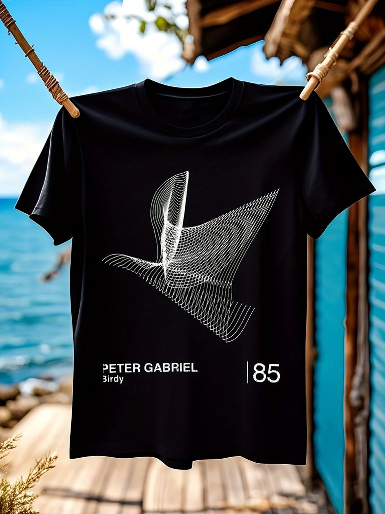 Peter Gabriel Graphic T-shirt - Minimalist Black & White Line Art Tee