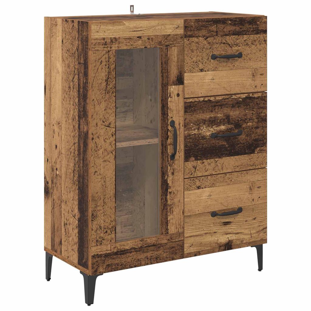 Sideboard Reclaimed Wood 69.5 x 34 x 90 cm Engineered Wood and Iron