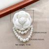 Multicolor Camellia Brooch Women Retro White Black Red Pink Wool Scarf Buckle Girls Pearl Brooches Elegant Jewelry Accessories