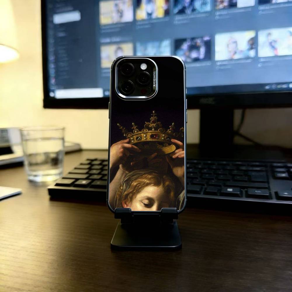 Классический чехол для телефона в стиле Караваджо для iPhone 17,16,15,14,13,12,11 Plus,Pro Max,XS,Разноцветный Серебристый чехол для телефона Funda Cover