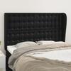 Headboard with Wingback in Black 147 x 23 x 118 128 cm Faux Leather