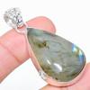 Лабрадорит Ручная работа 925 Стерлинговое серебро Ювелирная подвеска 2,01" G0e49