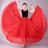Dance Skirt Women Double Have Liner Chiffon Skirts Elastic Waist Ruffled Maxi Skirts Elegant Female Big-hem Skirts 720 Degrees
