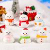 Mini Christmas Snowman Figurine Cartoon Snow Rabbit Micro Landscape Ornament Car Interior Home Desktop Decoration