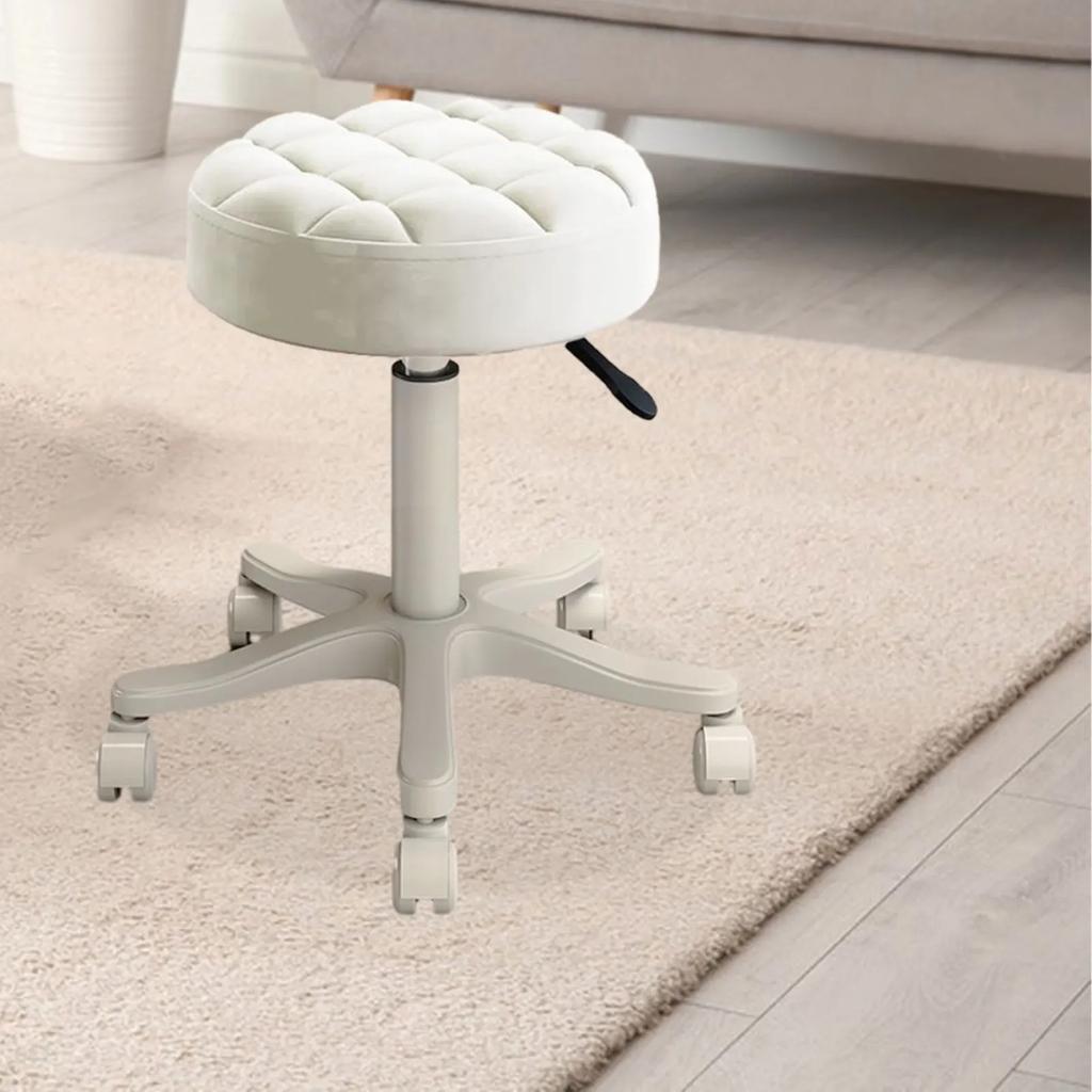 Стул-пулик вращающийся на колесиках, стул для красоты, вращающееся кресло для парикмахерской, кресло для маникюрного салона, рабочий стул на колесиках, бытовой круглый стул