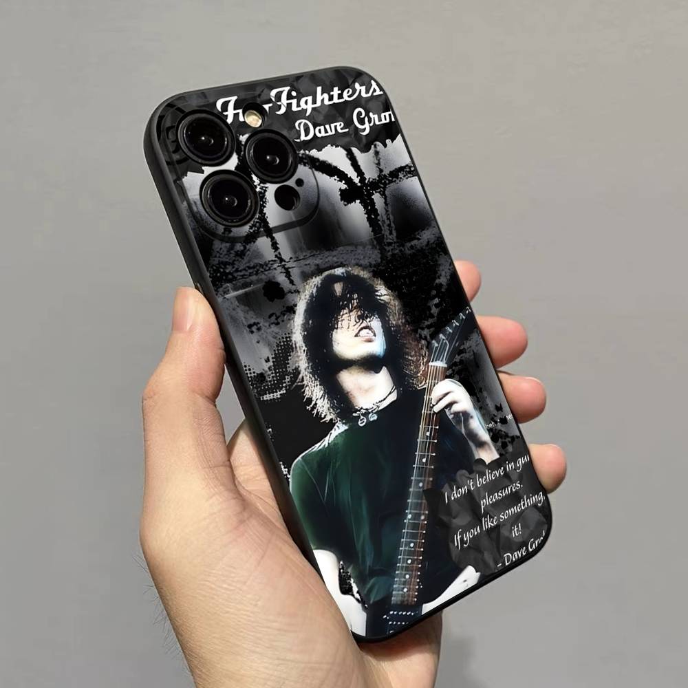 Чехол для телефона F-FOO FIGHTERS для iPhone 17 16 15 14 13 12 11 Pro Max Plus Mini Силиконовый Черный Чехол