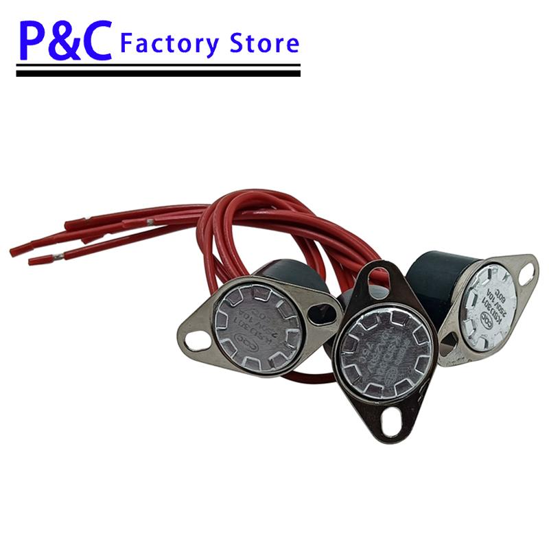 1PCS KSD301/KSD302 waterproof 20C-135C Degree Normally Closed Temperature Switch Thermostat 20 50 60 65 70 75 135 Fuel Injectors 6