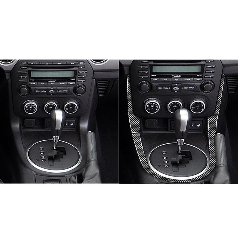 Для Mazda MX-5 Miata 2009-2015 3 шт. из настоящего углеродного волокна, рычаг переключения передач U-образной формы/CD, отделка боковой панели салона автомобиля