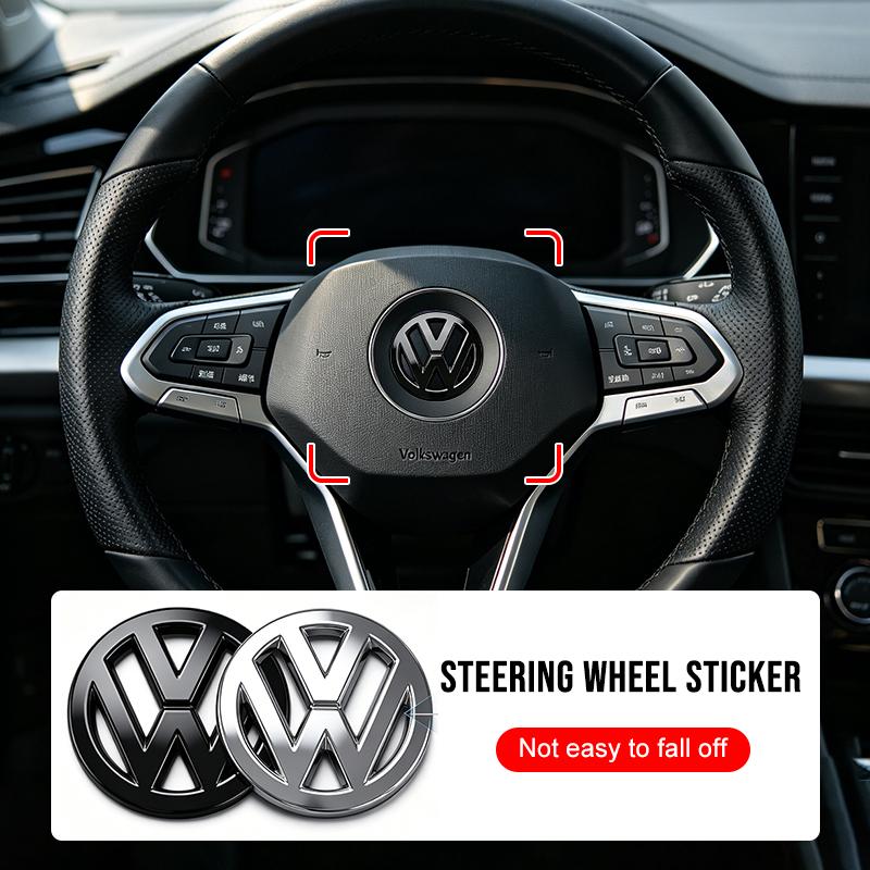 Car Styling ABS Logo Steering Wheel Emblem Sticker Decal For VW CC Polo 6R Golf 4 5 6 7 MK7 MK4 MK6 Passat B6 B8 T4 T5 Tiguan zh0