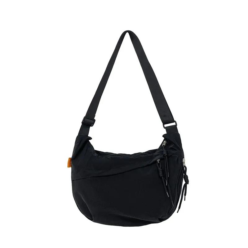 Женская нейлоновая сумка для шитья через плечо, повседневная, однотонная, на молнии, большая емкость, модная, с плечевым ремнем