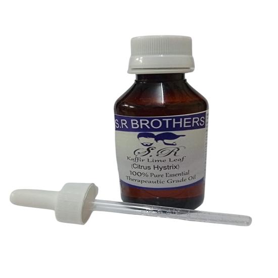 Лист кафрского лайма S.R Brothers (Citrus hystrix) Чистое и натуральное эфирное масло терапевтического качества в пластиковой упаковке с пипеткой.